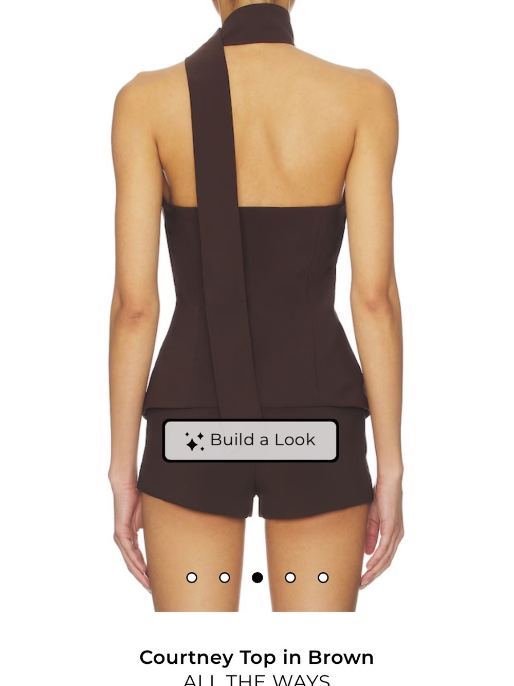 All the Ways Courtney One-Shoulder vest style Brown Top - Picture 3 of 6